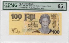 Fiji, 100 Dollars, 2007, UNC, p114a
PMG 65 EPQ, Serial Number: CC595321
Estimate: 80-160 USD