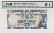 Fiji, 20 Dollars, 1974, AUNC, p75c
PMG 50, Serial Number: A/3 691788
Estimate: 200-400 USD