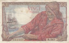 France, 20 Francs, 1950, VF, p100d
 Serial Number: 601605225
Estimate: 30-60 USD