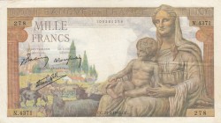 France, 1.000 Francs, 1942-1944, XF, p102
There are pinholes, Serial Number: N.4371 278
Estimate: 75-150 USD