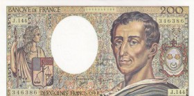 France, 200 Francs, 1992, UNC (-), p155e
 Serial Number: 346386
Estimate: 30-60 USD