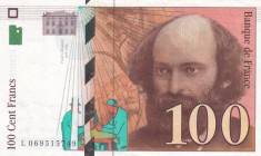 France, 100 Francs, 1998, XF, p158a
 Serial Number: L069515749
Estimate: 15-30 USD