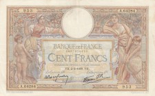 France, 100 Francs, 1939, VF, p86b
There are pinholes, Serial Number: A.62284 953
Estimate: 20-40 USD