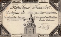 France, 50 Livres, 1792, VF, pA72
Serie 3935, Serial Number: 32
Estimate: 25-50 USD