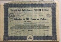 France , 500 Francs, 1934, UNC, BOND SHARE
Estimate: 25-50 USD
