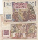 France, FINE, Total 2 banknotes
50 Francs, 1949, FINE, p127b, pinholes; 100 Francs, 1946, FINE, p128a, pinholes
Estimate: 15-30 USD