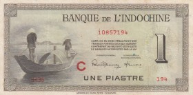 French Indo-China, 1 Piastre, 1951, XF, p76b
 Serial Number: H435 194
Estimate: 15-30 USD