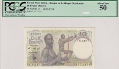 French West Africa, 10 Francs, 1954, UNC, p37
PCGS 50, Serial Number: V.147 77287
Estimate: 100-200 USD