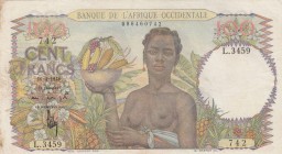 French West Africa, 100 Francs, 1948, VF, p40
 Serial Number: L.3459 742
Estimate: 60-120 USD
