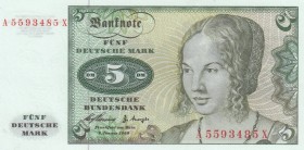 Germany, 5 Mark, 1960, UNC (-), p18
 Serial Number: A5593485X
Estimate: 10-20 USD