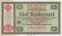 Germany, 5 Reichsmark, 1934, UNC (-), p207, CANCELLED
(ENTWERTET), Serial Number: A0599990
Estimate: 25-50 USD
