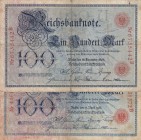 Germany, 100 Reichsmark, 1903, FINE, p22, Total 2 banknotes
 Serial Number: Nr4461572B / Nr6735442B
Estimate: 15-30 USD