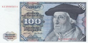 Germany, 100 Mark, 1970, AUNC(-), p34a
 Serial Number: NA4960707
Estimate: 80-150 USD