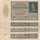 Germany, 10.000 Mark, 1922, VF/XF, p72, (Total 4 banknotes)
Estimate: 15-30 USD