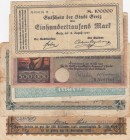 Germany, Total 5 banknotes
100.000 Mark, 1923, VF; 500.000 Mark, 1922, FINE; 500.000 Mark, 1923, FINE; 500.000 Mark, 1923, FINE; 200 Milyon Mark, 192...