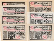 Germany, 50 Pfennig(7), 1921, Different conditions between UNC and UNC(-), Notgeld, Total 7 banknotes
Some of them have stains
Estimate: 10-20 USD