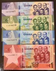 Ghana, 1 Cedi, 5 Cedis, 10 Cedis and 20 Cedis, 2019, UNC, p37, p38, p39, p40, (Total 4 banknotes)
Estimate: 20-40 USD