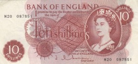Great Britain, 10 Shillings, 1962/1966, VF, p373b
Queen Elizabeth II. Portrait, Serial Number: M20 087851
Estimate: 10-20 USD