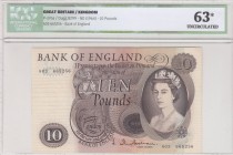 Great Britain, 10 Pounds, 1964, UNC, p376a
ICG 63, Queen Elizabeth II portrait, Serial Number: A03 665256
Estimate: 50-100 USD
