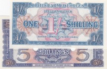 Great Britain, 1 Shilling and 5 Shillings, UNC, CANCELLED, (Total 2 banknotes)
British Armed Forces
Estimate: 15-30 USD