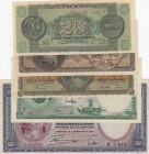 Greece, 25 Drachmai, 50 Drachmai, 500 Drachmai, 5.000 Drachmai and 500.000 Drachmai , 1939/1944, XF/AUNC, (Total 5 banknotes)
Estimate: 20-40 USD