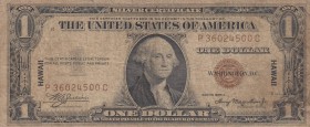 Hawaii, 1 Dollar, 1935, FINE, p36a
 Serial Number: P36024500C
Estimate: 35-70 USD