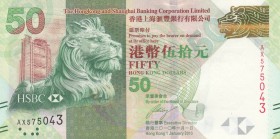 Hong Kong, 50 Dollars, 2010, UNC, p213a
 Serial Number: AX575043
Estimate: 15-30 USD