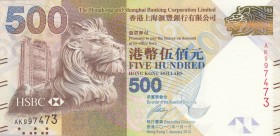 Hong Kong, 500 Dollars, 2010, UNC, p215a
 Serial Number: AK997473
Estimate: 75-150 USD