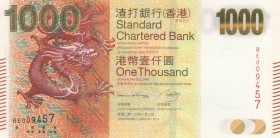 Hong Kong, 1000 Dollars, 2013, UNC, p301c
 Serial Number: BE009457
Estimate: 150-300 USD