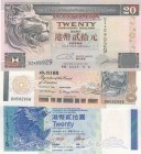 Hong Kong, Total 3 banknotes
20 Dollars, 1995, UNC, p201b, 20 Dollars, 1998, UNC, p285c; 20 Dollars, 2003, UNC, p291 , Serial Number: DH582958, DZ409...