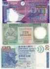 Hong Kong, Total 3 banknotes
10 Dollars, 1991, UNC, p191c; 10 Dollars, 2002, UNC, p400a, 20 Dollars, 2003, UNC, p291 , Serial Number: BR868678, LY073...