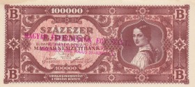 Hungary, 100.000 Milpengö, 1946, AUNC, p127
There is a stamped print of 1981
Estimate: 10-20 USD