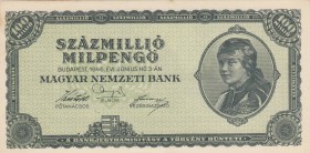 Hungary, 100.000.000 Milpengo, 1946, UNC, p130
Estimate: 10-20 USD