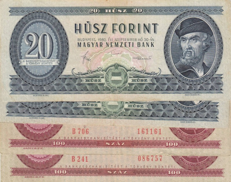 Hungary, Total 4 banknotes
Estimate: 20-40 USD