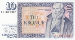 Iceland, 10 Kronur, 1961, UNC, p48
 Serial Number: A11812360
Estimate: 10-20 USD