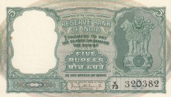India, 5 Rupees, UNC, p35
There are holes, Serial Number: X73320382
Estimate: 15-30 USD