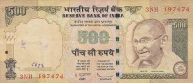 India, 500 Rupees, 2010, VF, p99t
There is writing mark on the banknote, Serial Number: 3NH J97474
Estimate: 10-20 USD