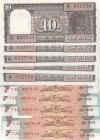 India, Total 10 banknotes
10 Rupees(5), 1985, UNC, p60, pinholes; 10 Rupees(5), 1992, UNC, p88a, pinholes (Consecutive serial numbers banknotes)
Est...