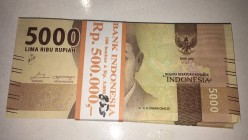 Indonesia, 5.000 Rupiah, 2016, UNC, p156, BUNDLE
Total 100 banknotes
Estimate: 40-80 USD