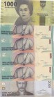 Indonesia, UNC, Total 6 banknotes
1000 Rupiah, 2013, p141m, 4 pieces; 1000 Rupiah, 2016, p154; 2000 Rupiah, 2012, p148d
Estimate: 10-20 USD
