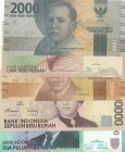 Indonesia, Total 5 banknotes
2.000 Rupiah, 2016, UNC, p155; 5.000 Rupiah, 2001, UNC, p142; 5.000 Rupiah, 2016, UNC, p156; 10.000 Rupiah, 1998, UNC, p...