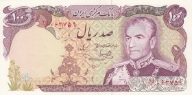 Iran, 100 Rials, 1974/1979, UNC (-), p102d
 Serial Number: 63759
Estimate: 20-40 USD