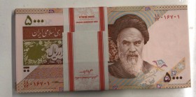 Iran, 5.000 Rials, 2013, UNC, p152, Stack of money
Consecutive serial number banknotes
Estimate: 15-30 USD