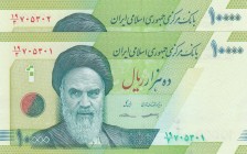 Iran, 10.000 Rials , 2016, UNC, p159, (Total 2 consecutive banknotes)
 Serial Number: 705301-2
Estimate: 10-20 USD