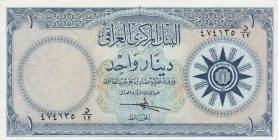 Iraq, 1 Dinar, 1959, AUNC, p53a
 Serial Number: 474135
Estimate: 40-80 USD