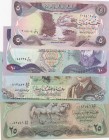 Iraq, Total 4 banknotes
5 Dinars, 1981, UNC (-), p70; 10 Dinars, 1981, UNC (-), p71a; 25 Dinars, 1982, UNC, p72; 25 Dinars, 1986, UNC, p73 , Serial N...