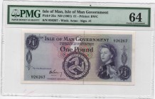 Isle of Man, 1 Pound, 1961, UNC, p25a
PMG 64, Serial Number: 926267
Estimate: 200-400 USD