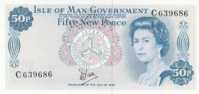 Isle of Man, 50 New Pence, 1972, UNC, p28
Queen Elizabeth II. Portrait, Serial Number: C639686
Estimate: 40-80 USD