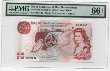 Isle of Man, 20 Pounds, 2013, UNC, p49a
PMG 66 EPQ, Serial Number: K903145
Estimate: 80-160 USD
