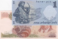 Israel, Different 2 banknotes
1 Lira, 1958, UNC, p30c; 50 Lirot, 1968, XF, p36a
Estimate: 10-20 USD